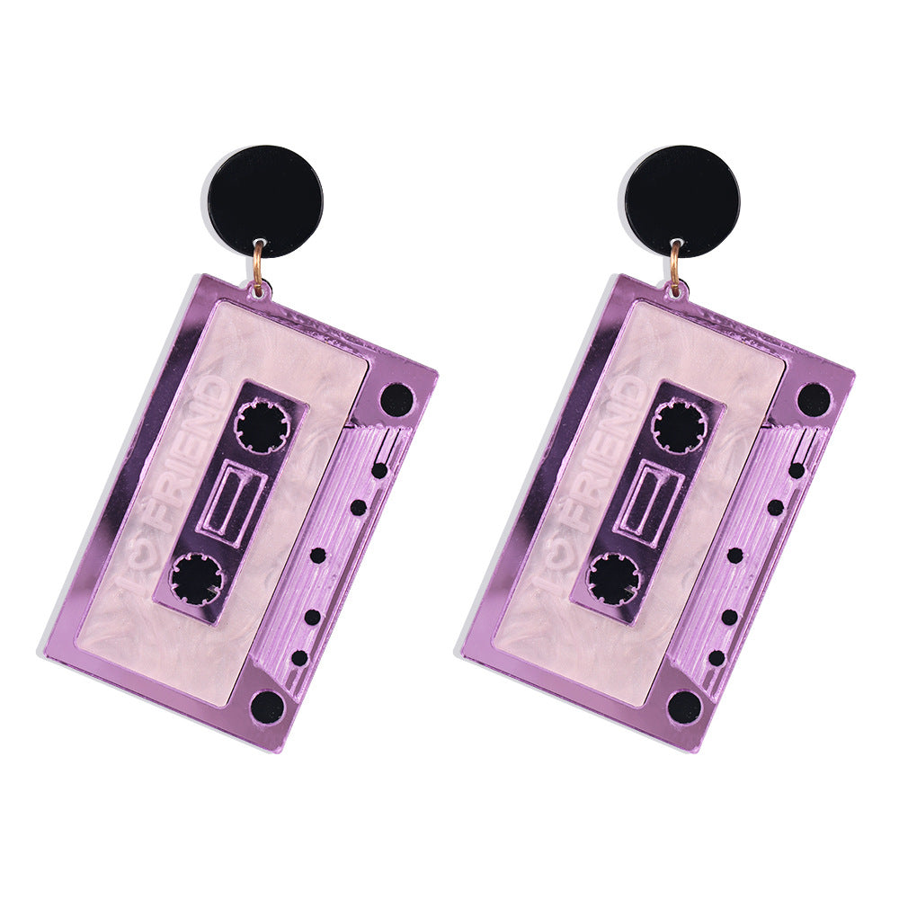 Purple Mini Tape Dispenser Earrings