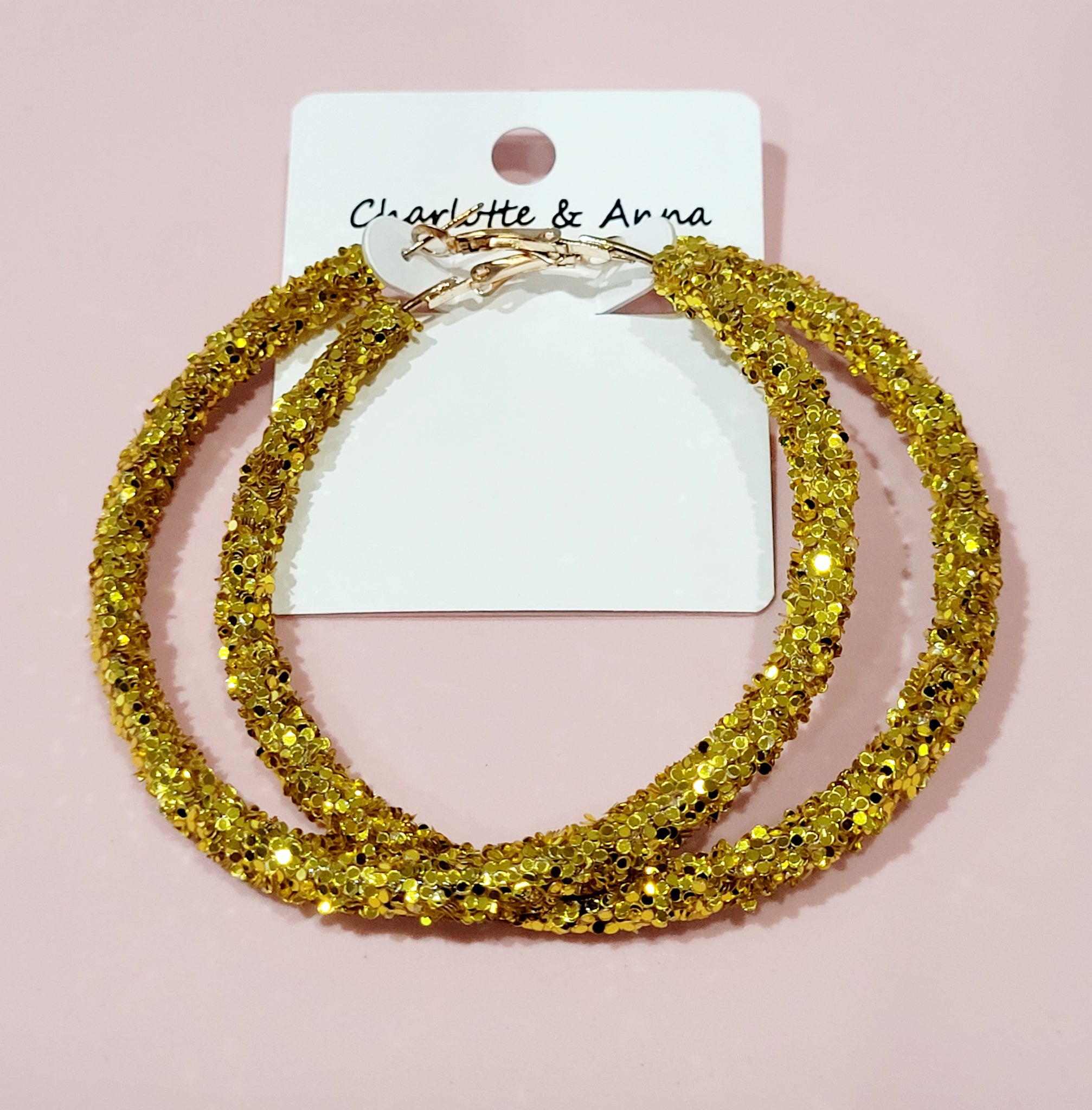 Glittered Hoops (various colors)