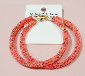 Glittered Hoops (various colors)