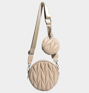 Quilted Circular Bag with Mini Bag