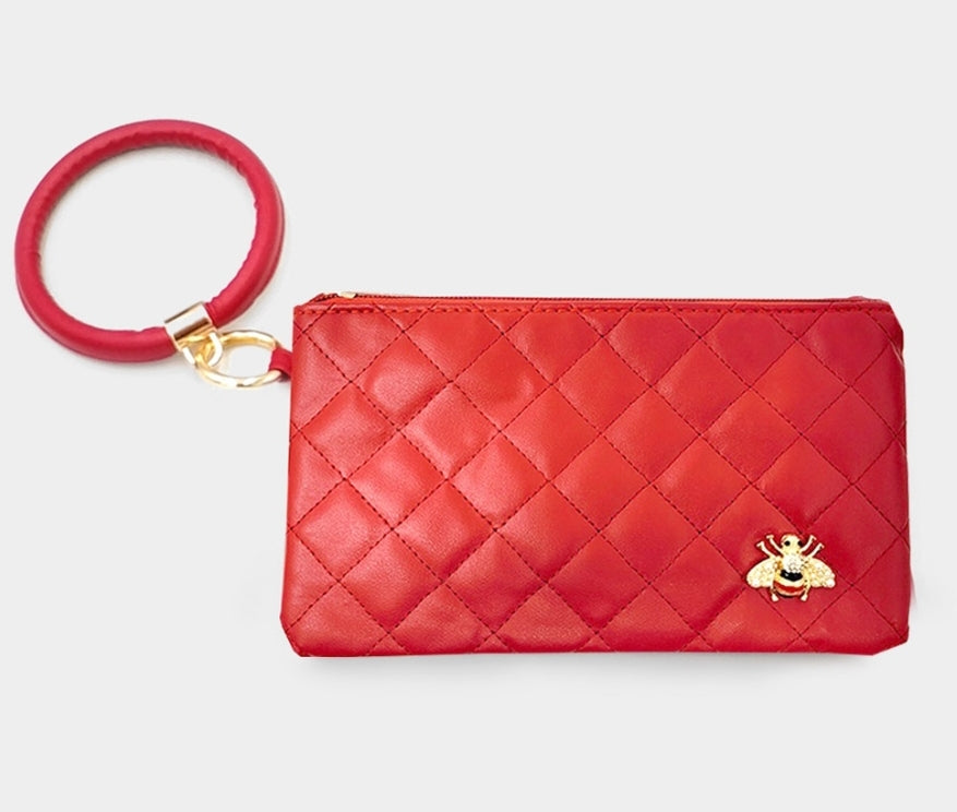 Bling Bee Quilted Wristlet