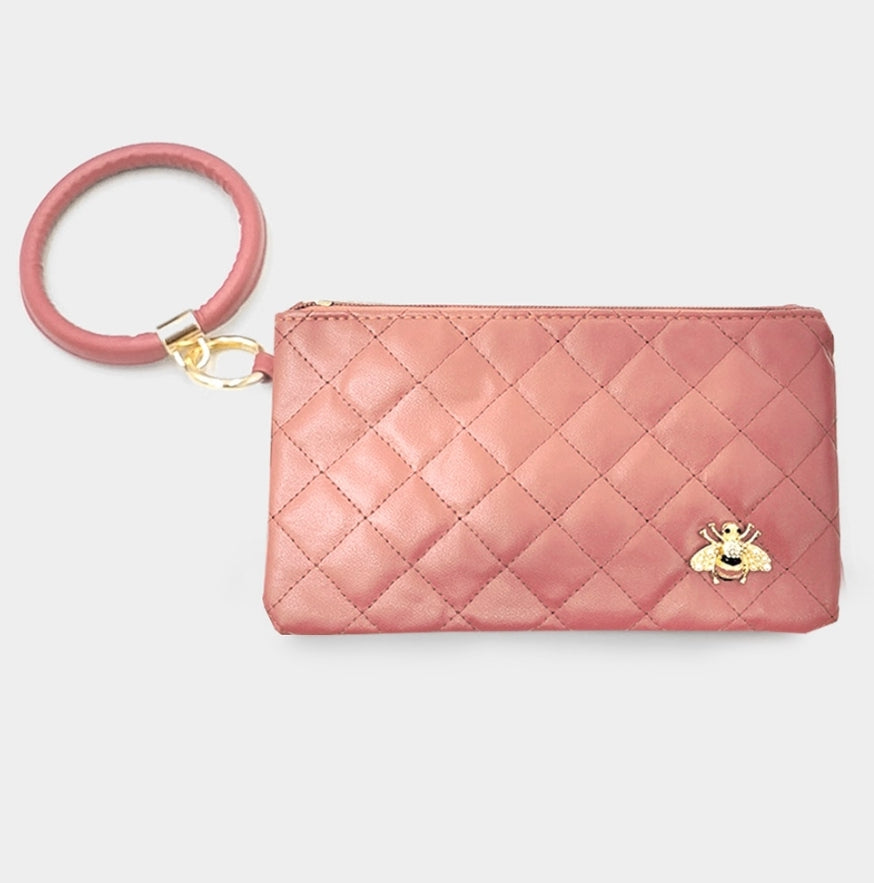 Bling Bee Quilted Wristlet